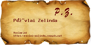 Pávlai Zelinda névjegykártya